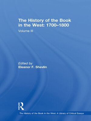 cover image of The History of the Book in the West